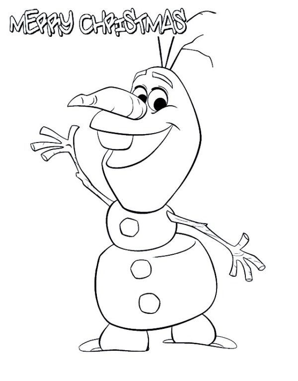 Olaf życzy Wesołych Świąt kolorowanka do druku